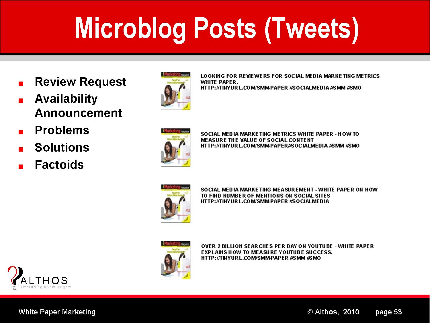 White Paper Microblog Posts